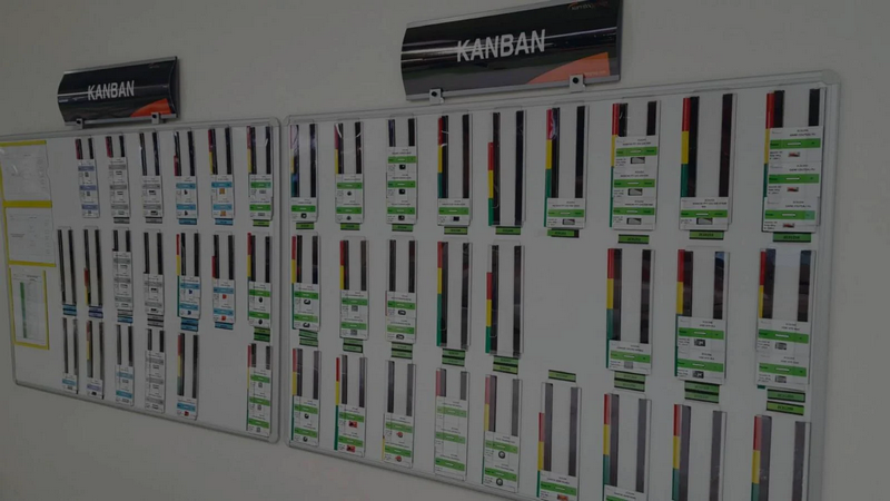 Organize production using the KANBAN planning method